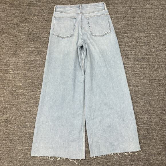 Rag & Bone Jeans Women 30 Serena High Rise Wide Leg Light Wash Raw Hem Denim - Picture 2 of 11